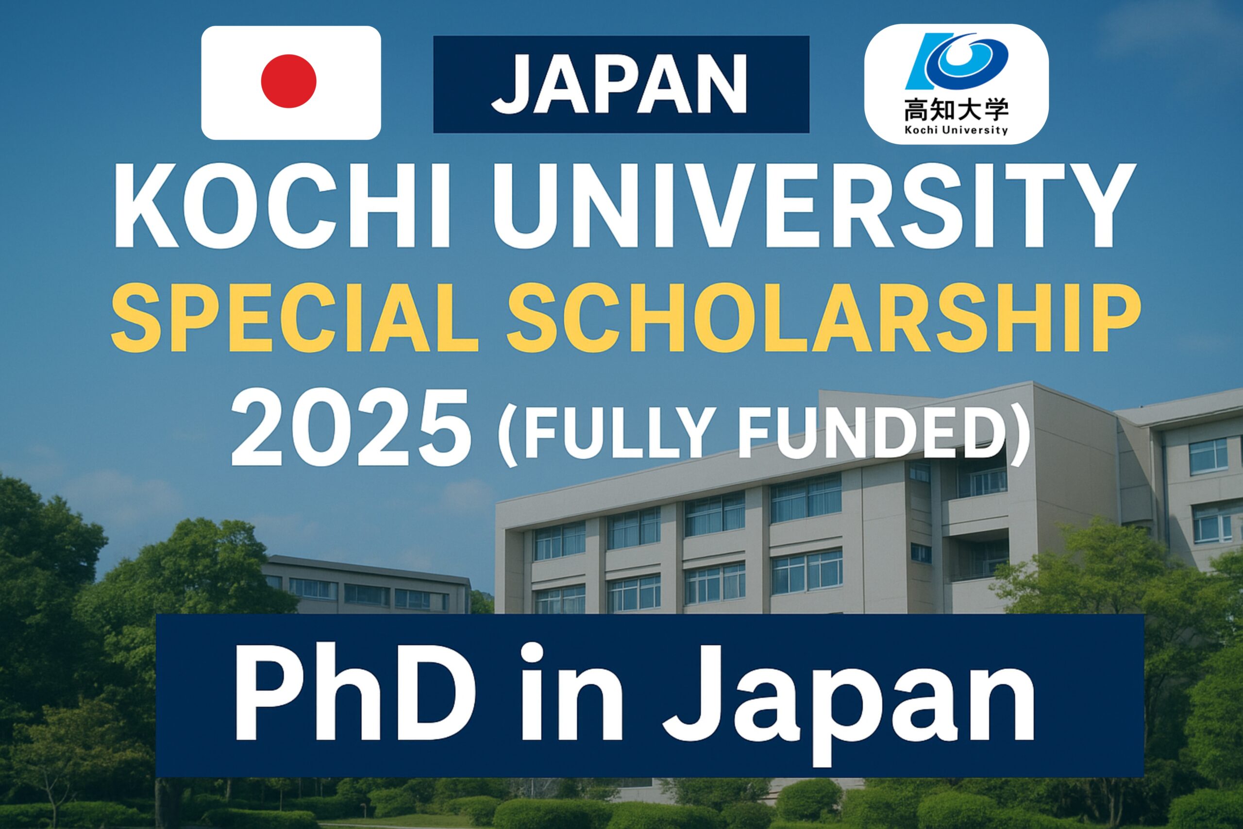 Japan Kochi University Special Scholarship 2025 – Fully Funded PhD in Japan