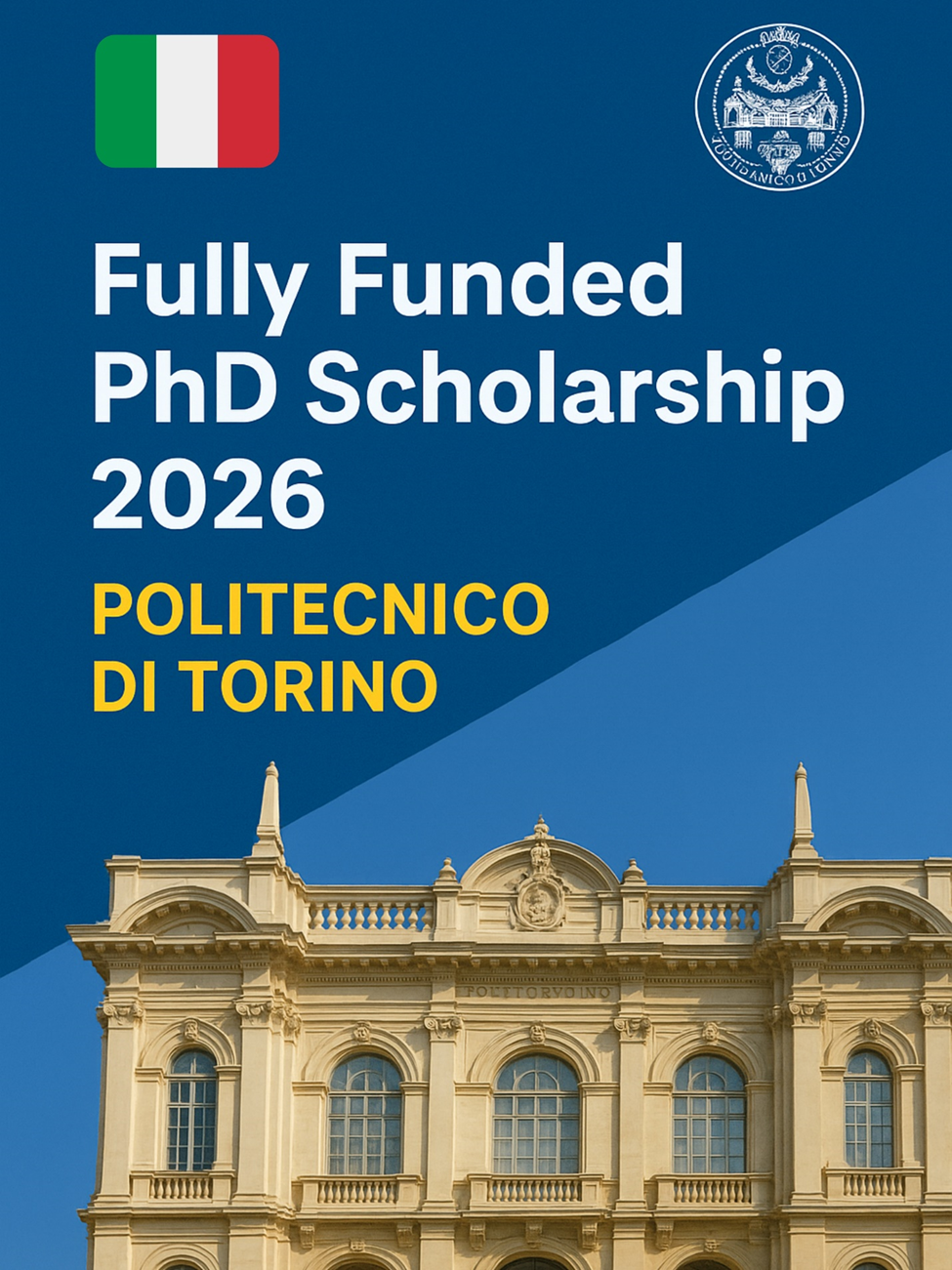 Fully Funded Phd Scholarship For International Students In Italy 2026 | Politecnico Di Torino Italy